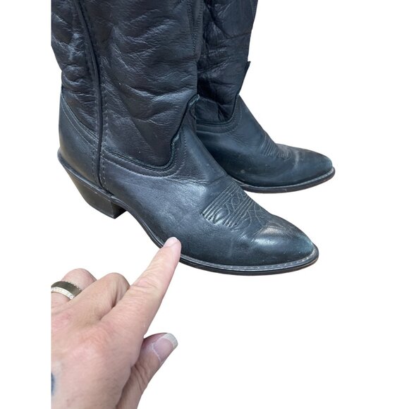 Laredo Womans Black Leather Mid Calf Western Boots Sz 7M SKU 9517 - Picture 10 of 15